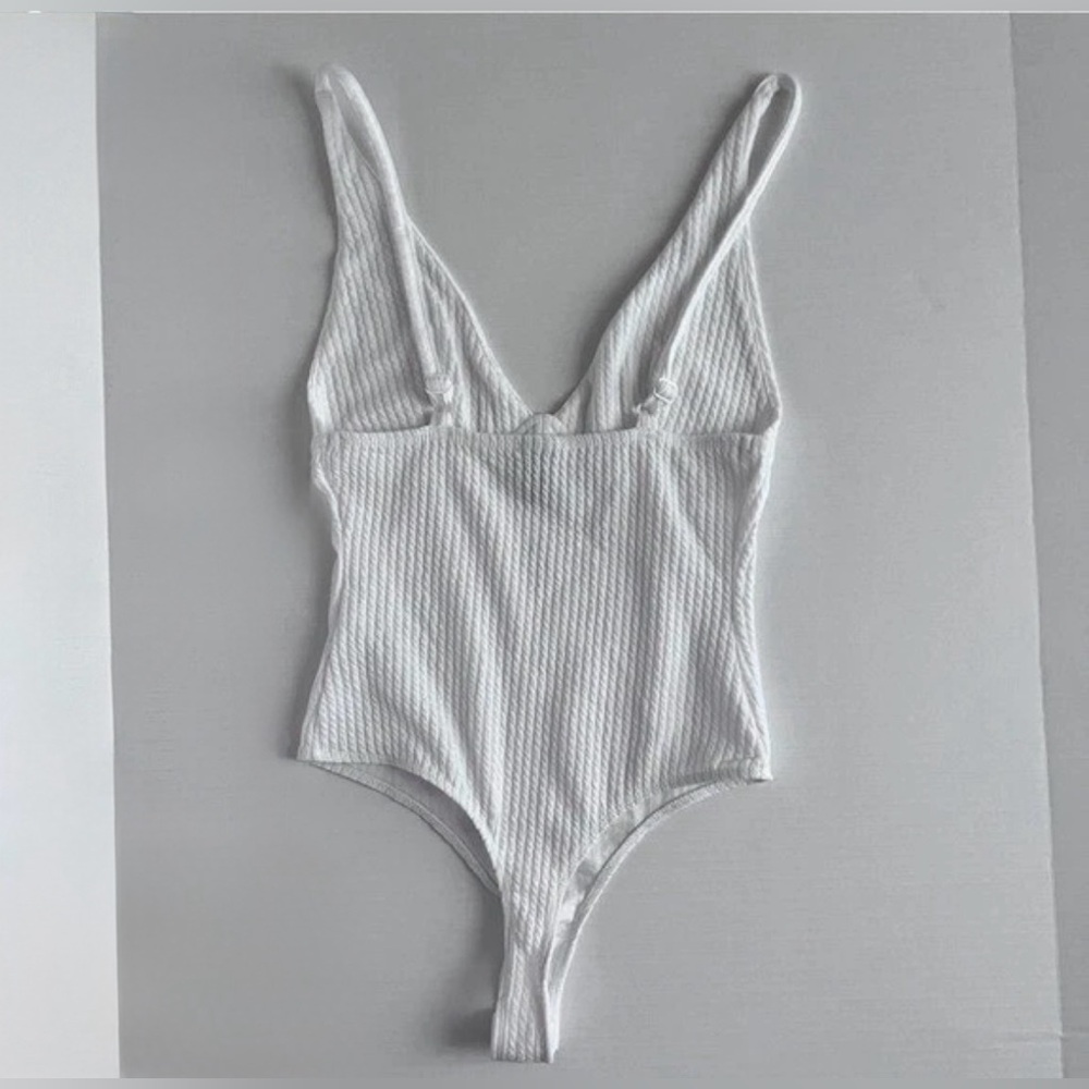 Wild Fable White Ribbed Bodysuit - Picture 2 of 3